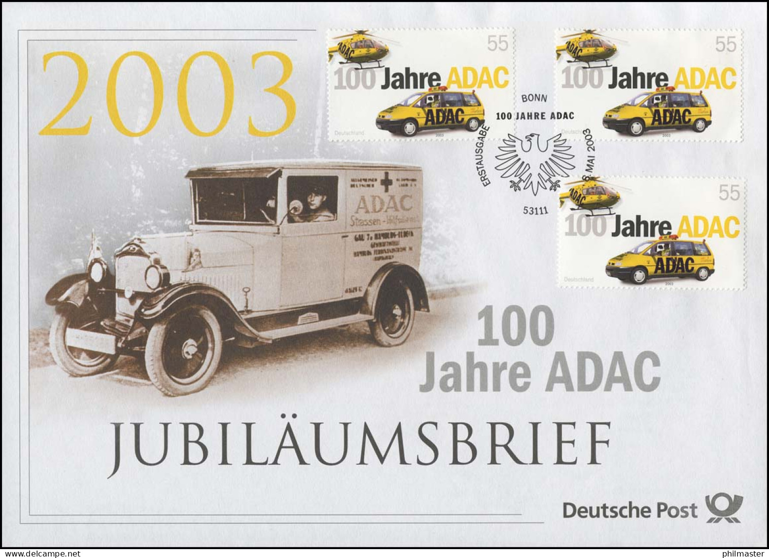 2340 100 Jahre ADAC 2003 - Jubiläumsbrief - Autres & Non Classés