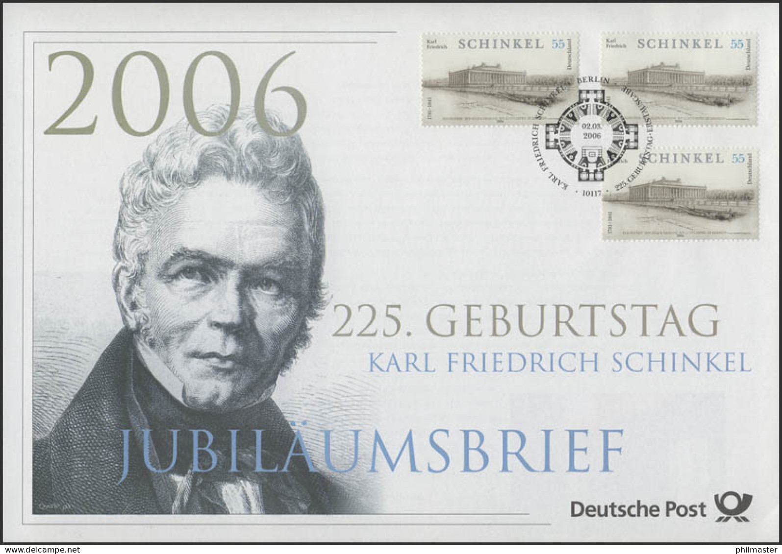2527 Karl Friedrich Schinkel 2006 - Jubiläumsbrief - Altri & Non Classificati