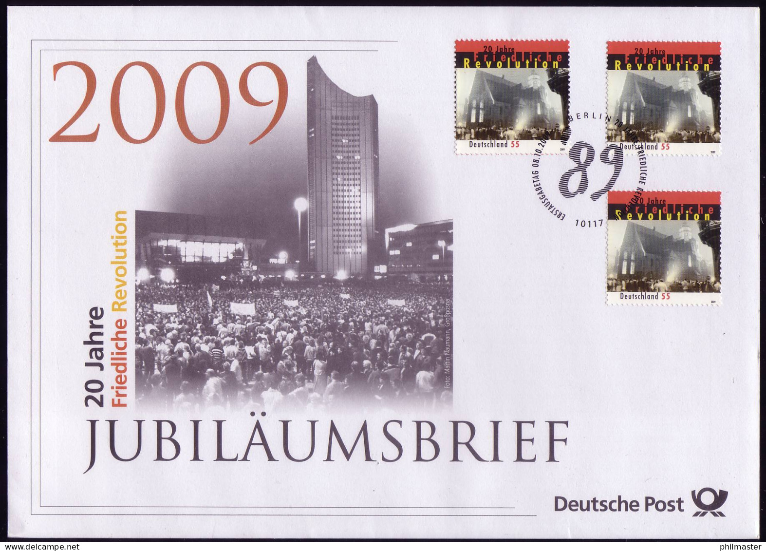 2762 Wiedervereinigung & 20 Jahre Friedliche Revolution 2009 - Jubiläumsbrief - Autres & Non Classés