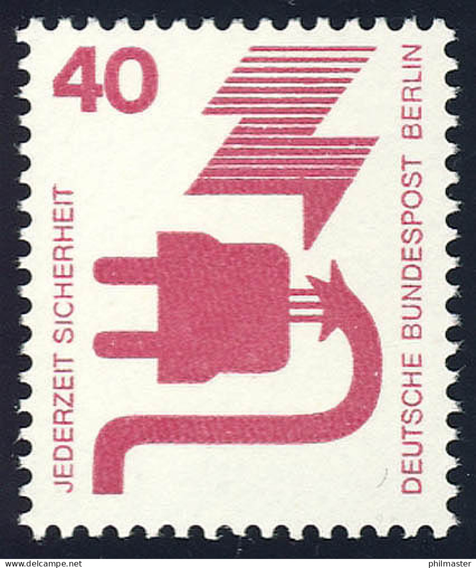 407A Unfallverhütung 40 Pf Stecker ** - Unused Stamps