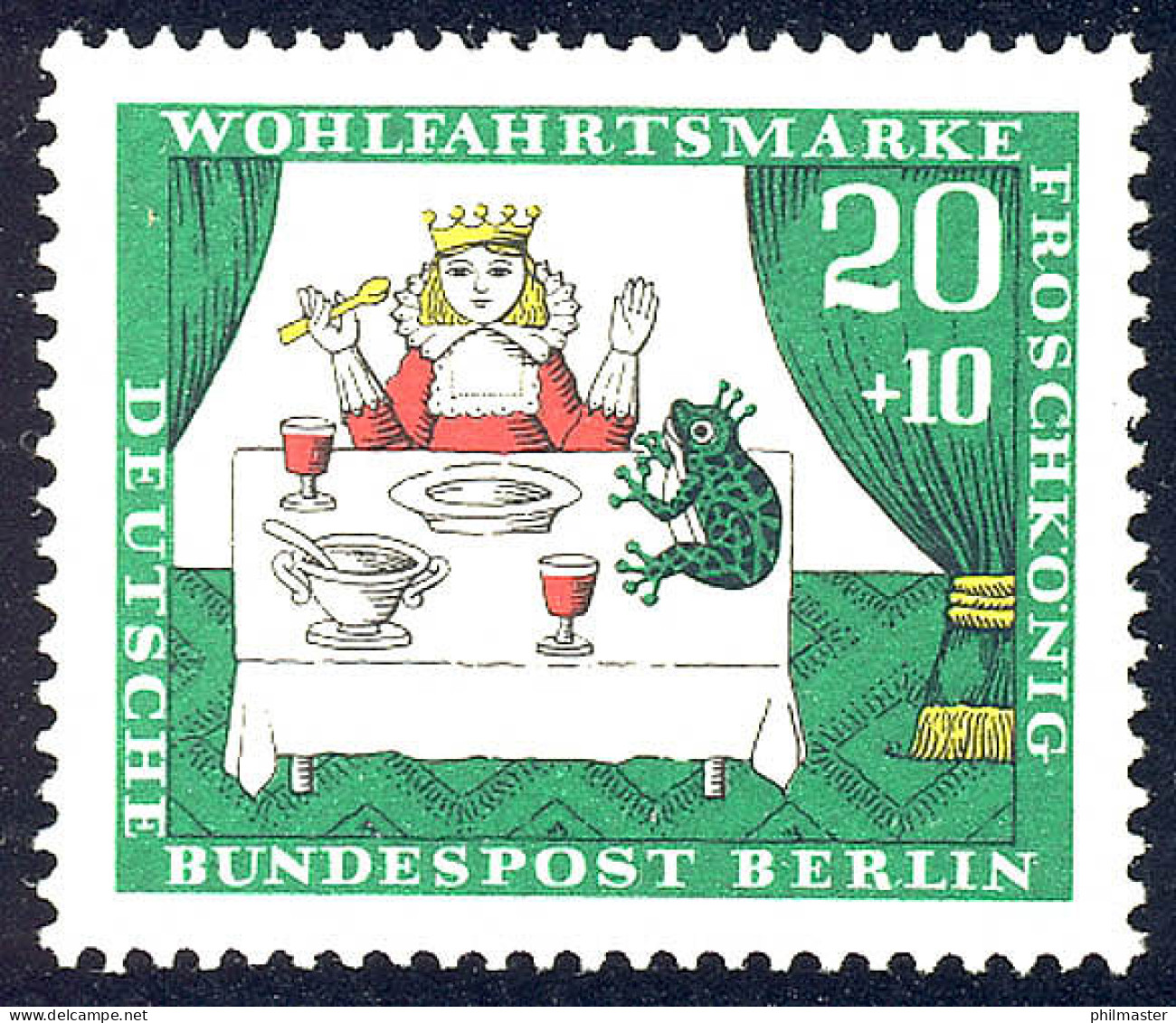 296 Brüder Grimm Froschkönig 20+10 Pf ** - Unused Stamps