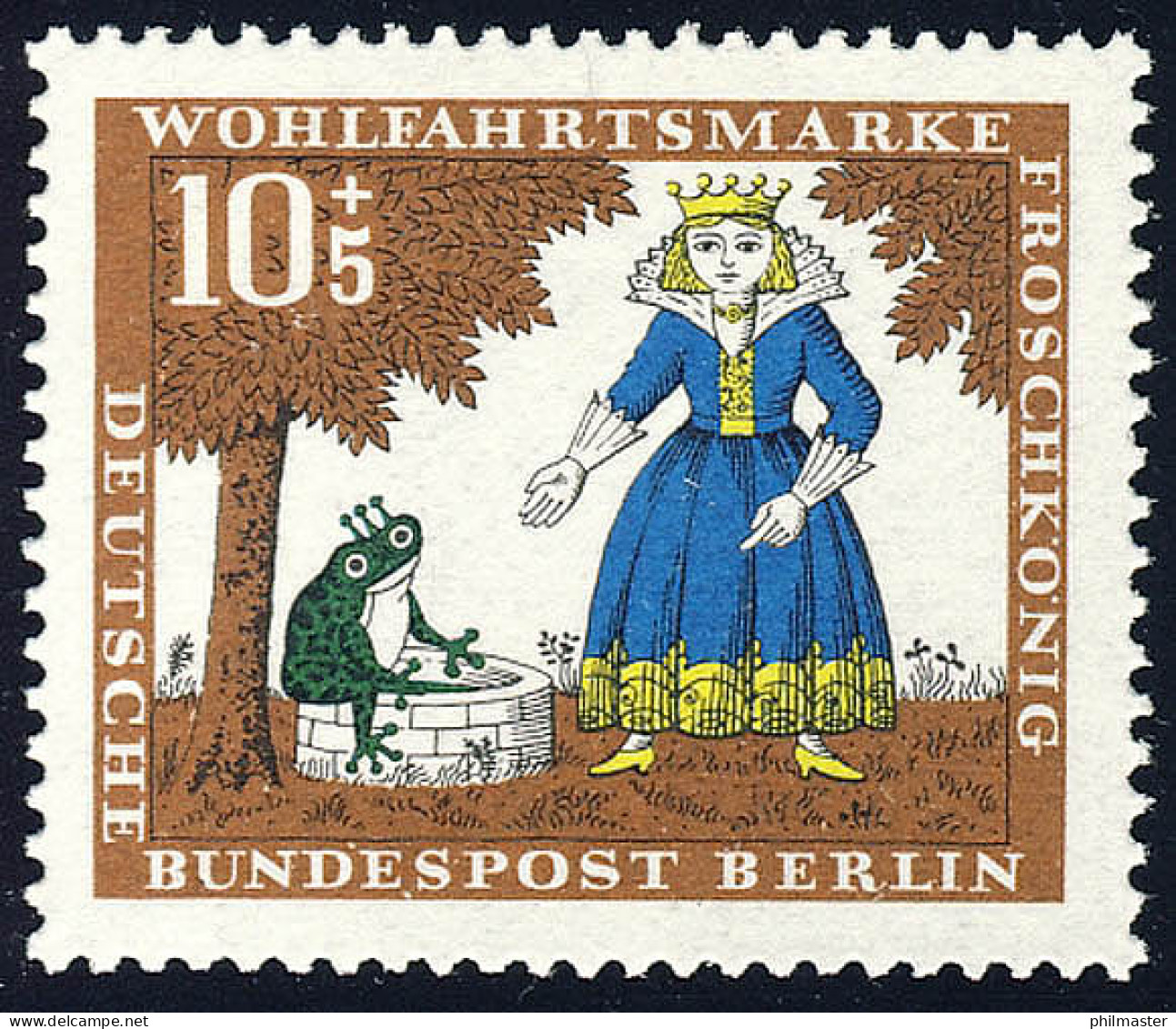 295 Brüder Grimm Froschkönig 10+5 Pf ** - Unused Stamps