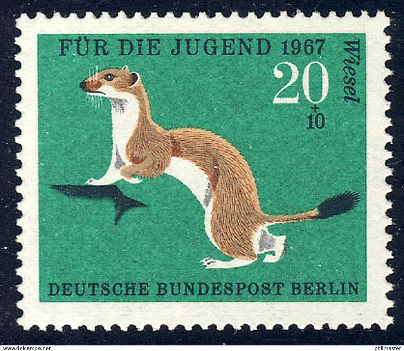 300 Pelztiere Hermelin 20+10 Pf ** - Unused Stamps