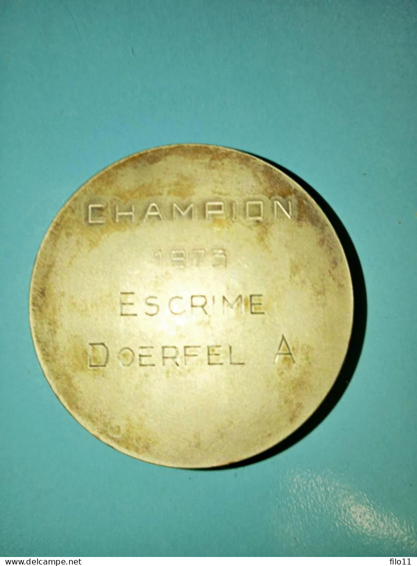 Luxembourg,Médaille Champion 1973 ESCRIME DOERFEL. - Altri & Non Classificati