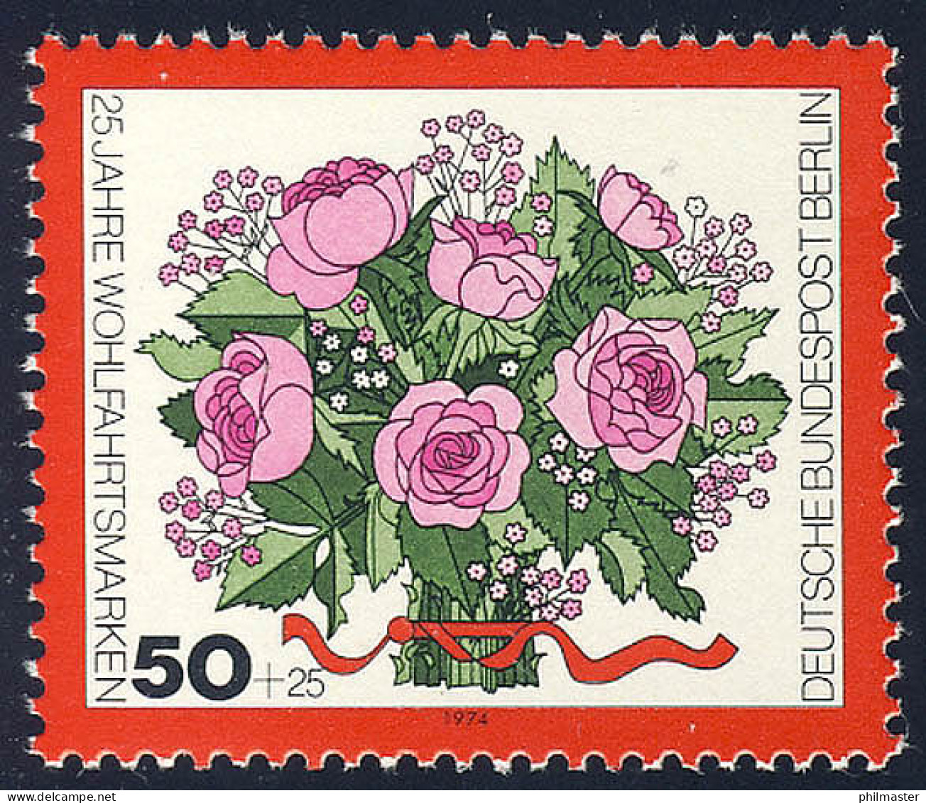 475 Blumensträuße 50+25 Pf Rosenstrauß ** - Neufs