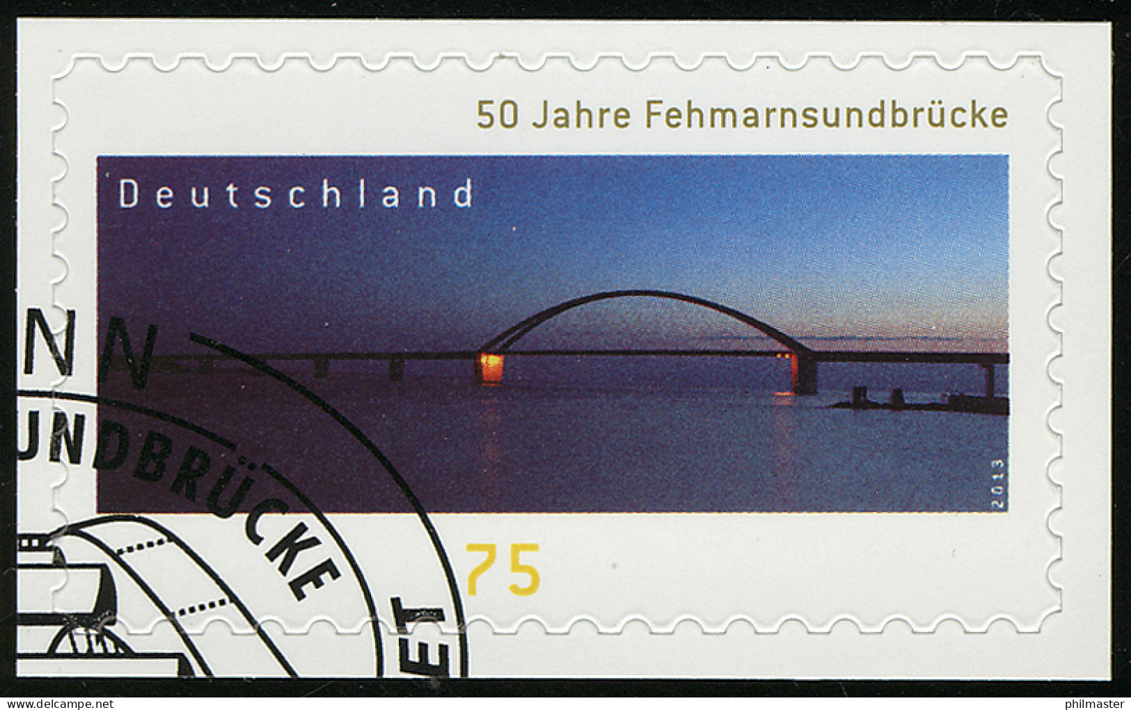 3003 Fehmarnsundbrücke, SELBSTKLEBEND, Auf Neutraler Folie, O - Usados