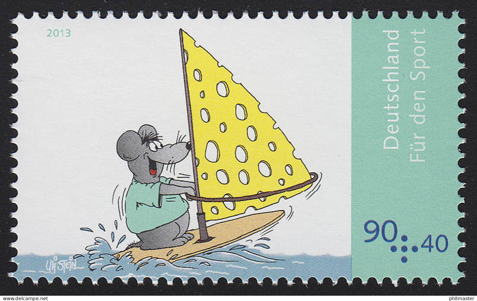 3005 Sporthilfe Uli Stein: Surfmaus ** - Unused Stamps