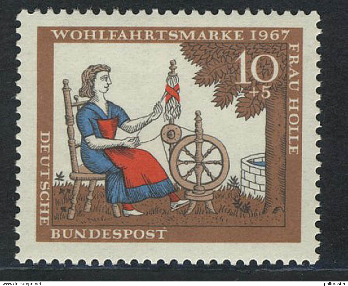538 Wohlfahrt Brüder Grimm 10+5 Pf Frau Holle ** - Unused Stamps