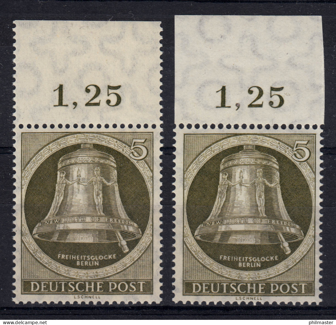 82 OR Gocke Klöppel Rechts, Zwei Marken Vom OR Duchgezähnt Bzw. Ndgz., Beide ** - Unused Stamps