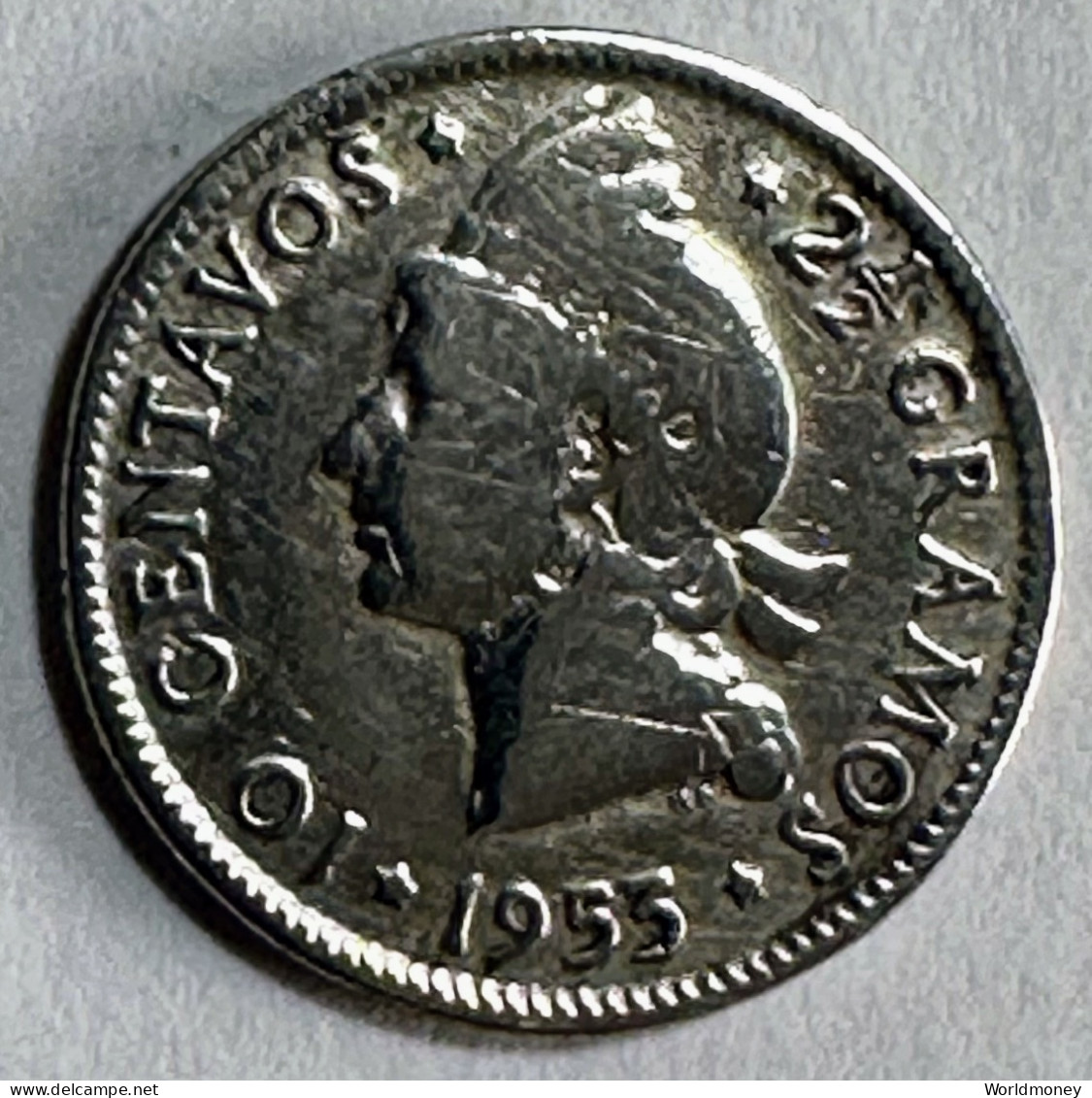 Dominican Republic 10 Centavos 1953 (Silver) - Dominikanische Rep.