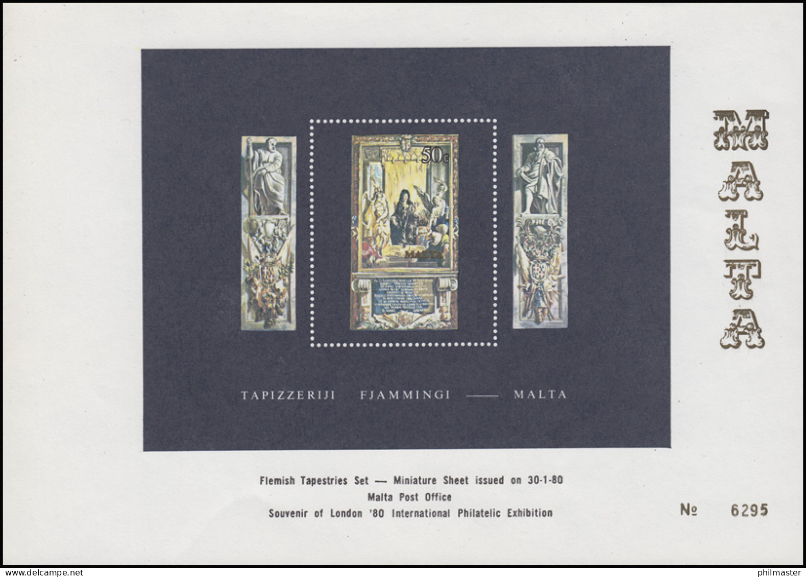 Malta: Flämische Wandteppich Sonderdruck Vom Block Zur Ausstellung London 1980 - Sonstige & Ohne Zuordnung
