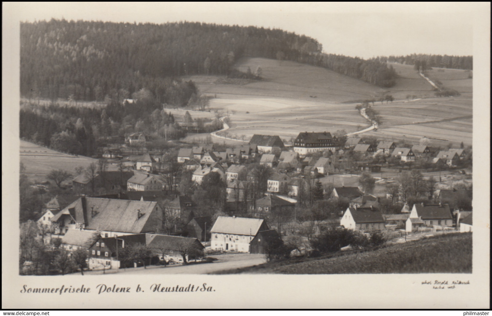 Landpost-Stempel Polenz über NEUSTADT (SACHSEN) 22.7.1957 Auf Passender AK - Altri & Non Classificati