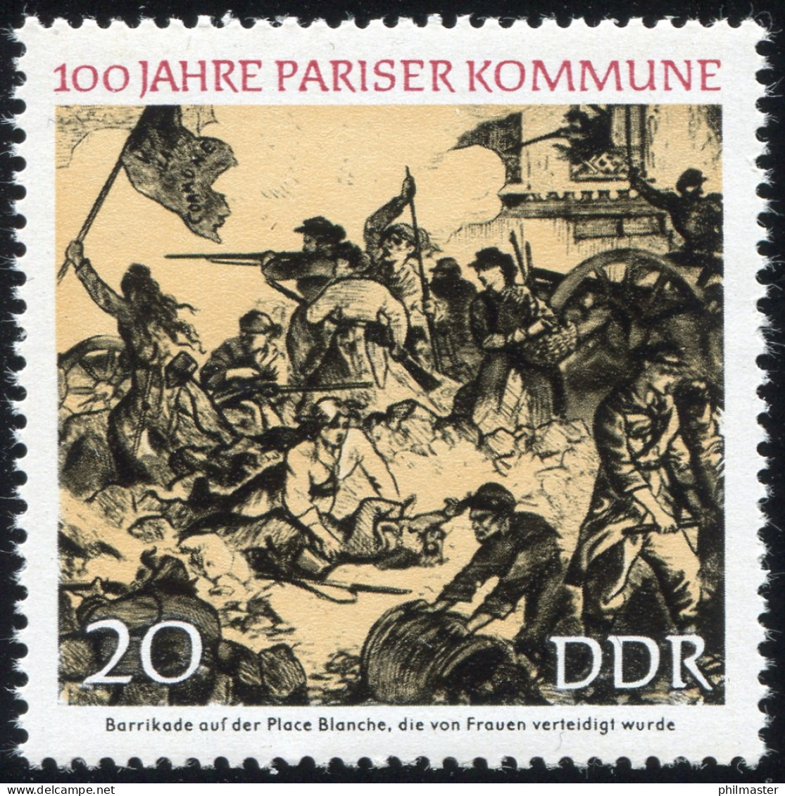 1656 Pariser Kommune 20 Pf. Mit PLF Weißer Fleck Im Arm, Feld 19, ** Postfrisch - Variétés Et Curiosités