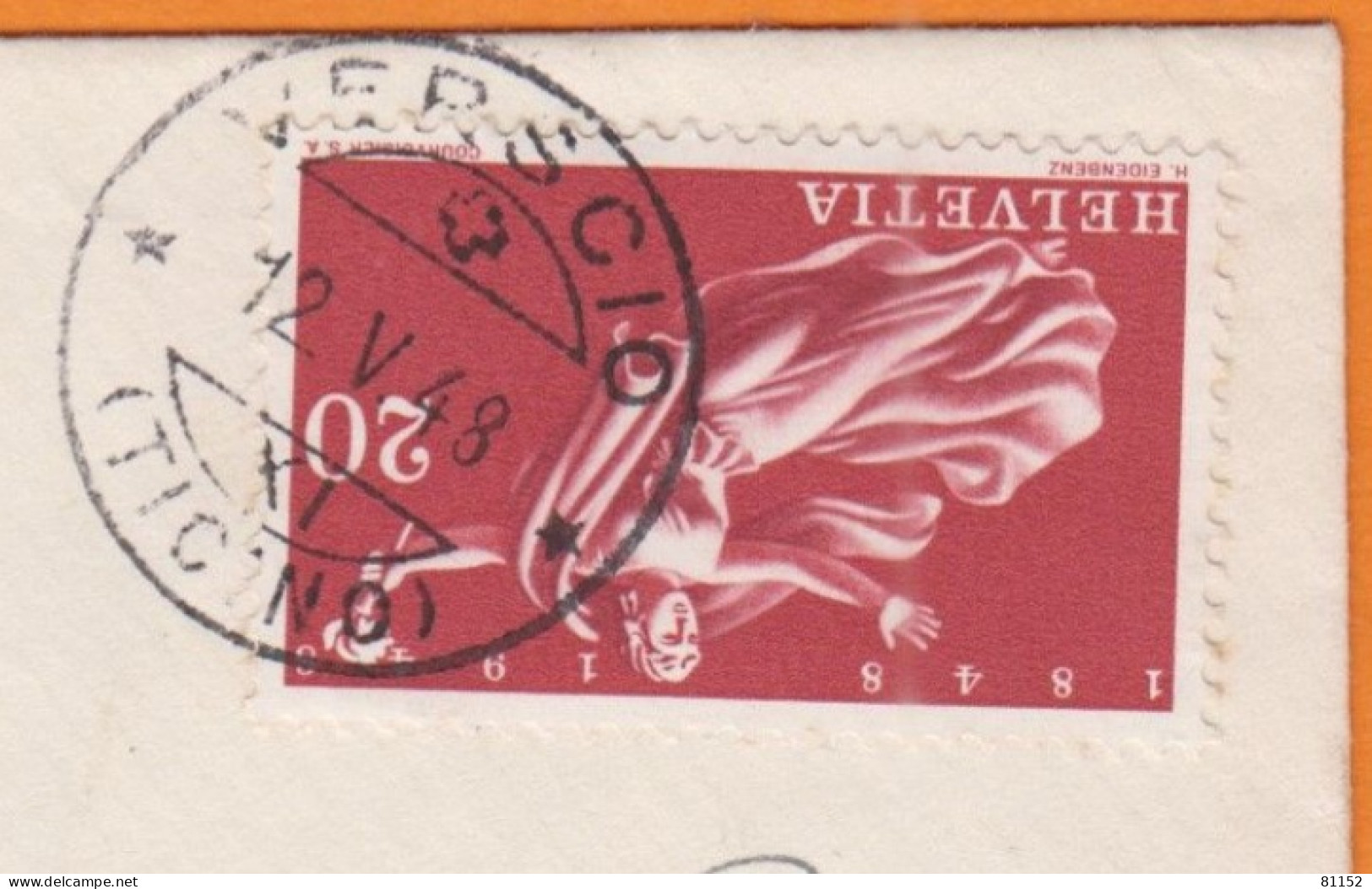 Suisse  20c  Y.et.T. 455  SEUL  Sur Lettre MIGNONETTE  De  VERSCIO  Le 12 V 1948 Pour LUGANO - Covers & Documents