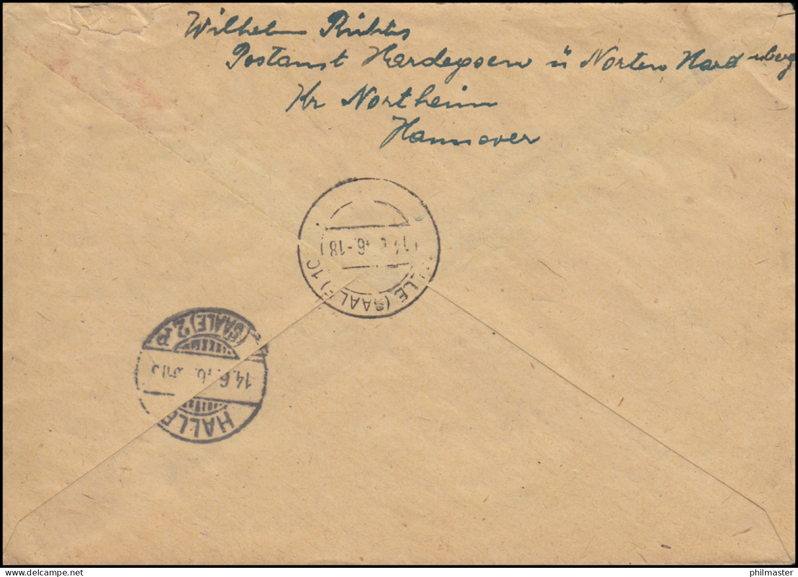 31 AM-Post MeF Auf R-Brief Hardegsen über Nörten-Hardenberg HARDENBERG 8.6.1946 - Lettres & Documents