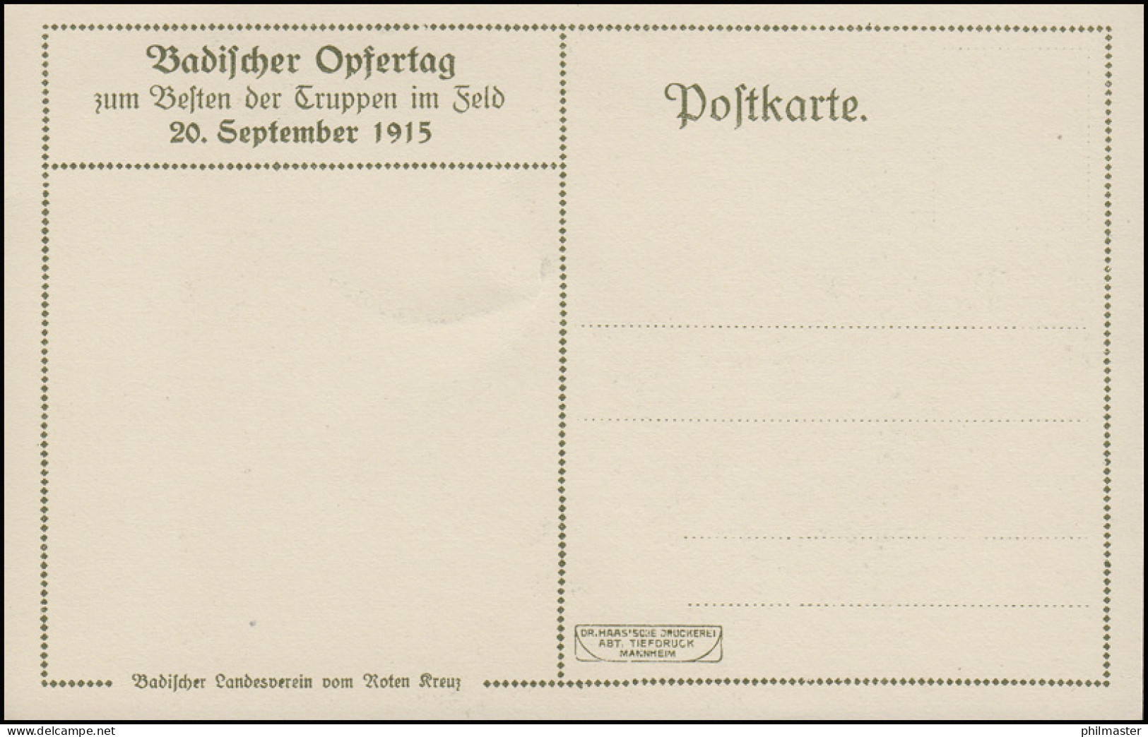 AK Königliche Familie - Zum 20. September 1915, Badischer Opfertag, Ungebraucht - Ohne Zuordnung