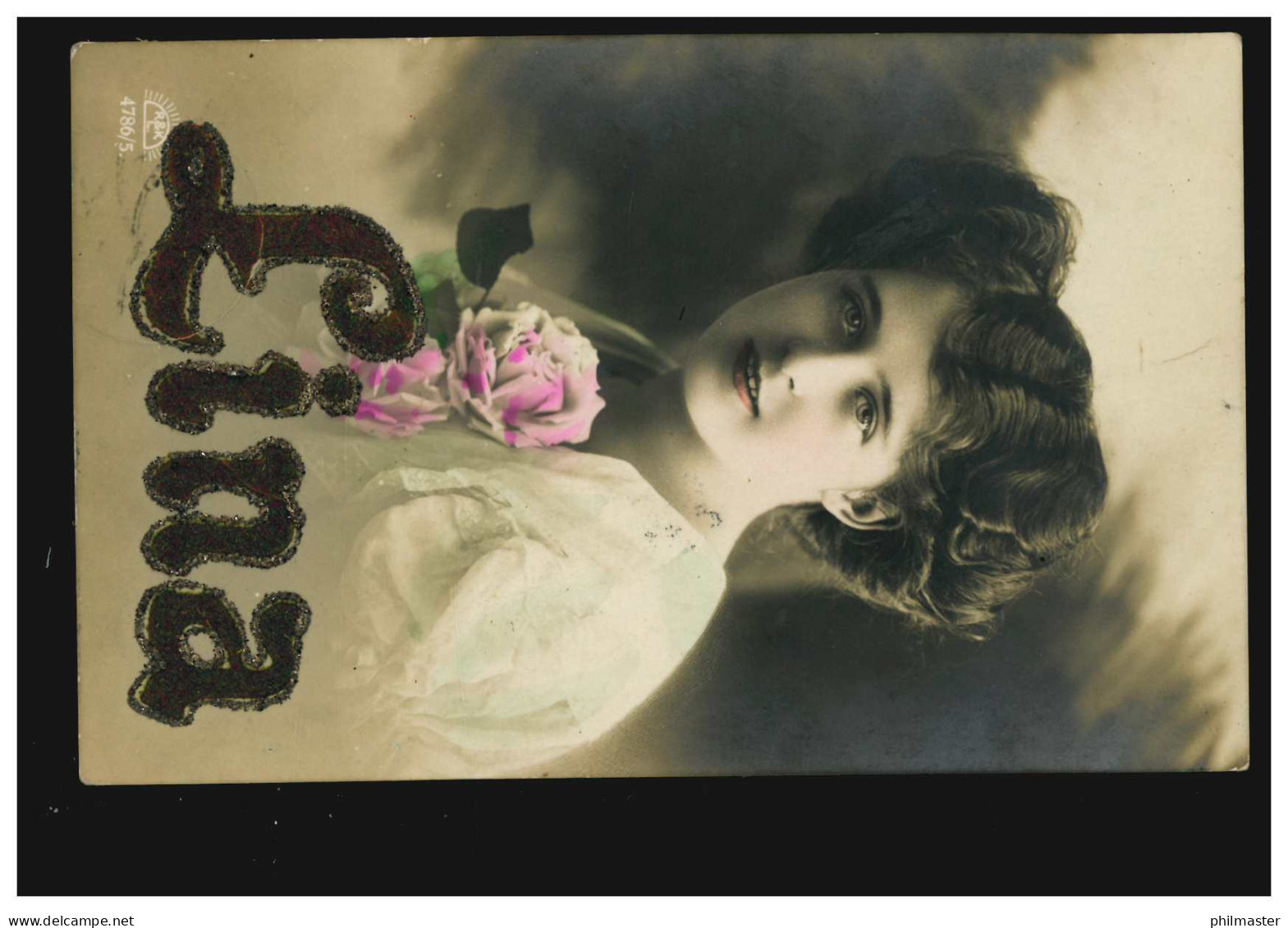 Ansichtskarte Vornamen: Lina, Frauenbildnis, BERLIN-STEGLITZ 30.4.1912  - Nomi