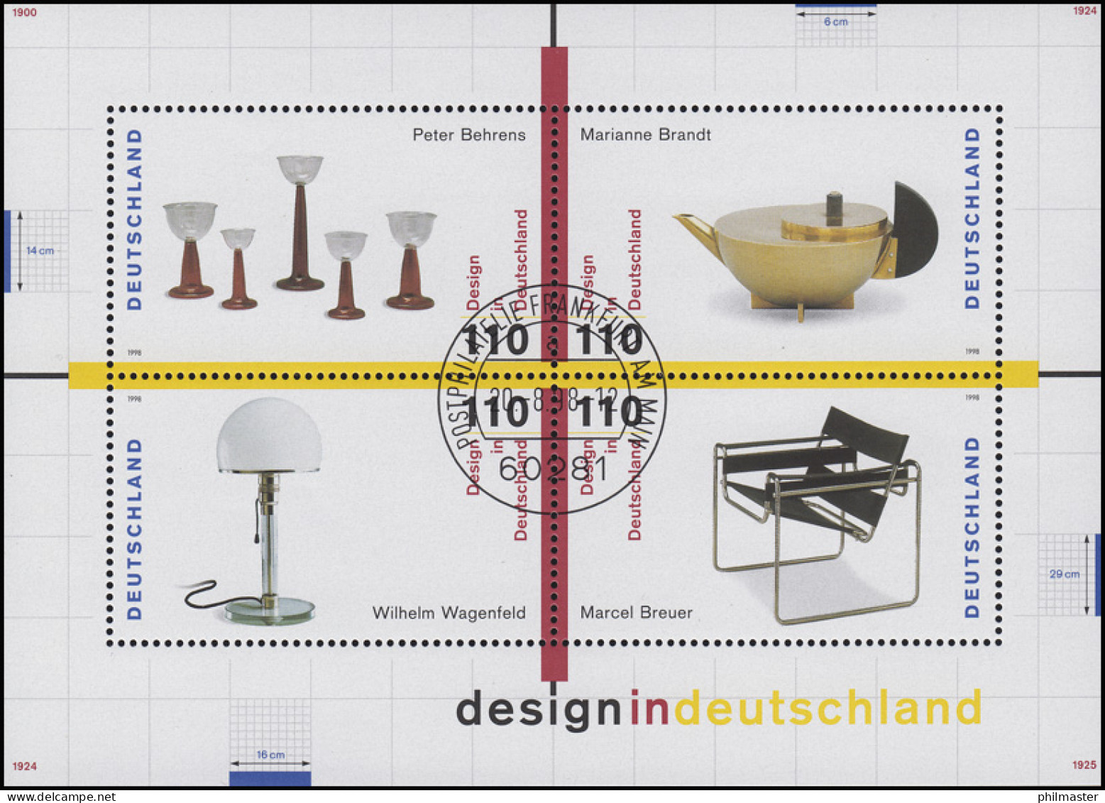 Block 45 Design In Deutschland 1998, ESSt Bonn - Used Stamps