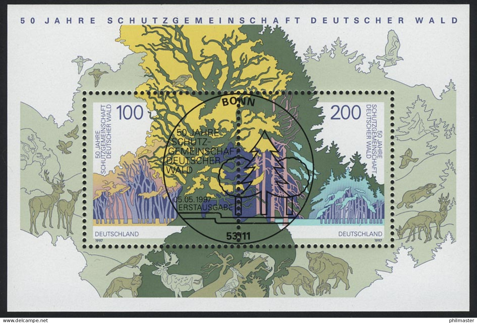 Block 38 Schutzgemeinschaft Deutscher Wald SDW 1997, ESSt Bonn - Gebraucht