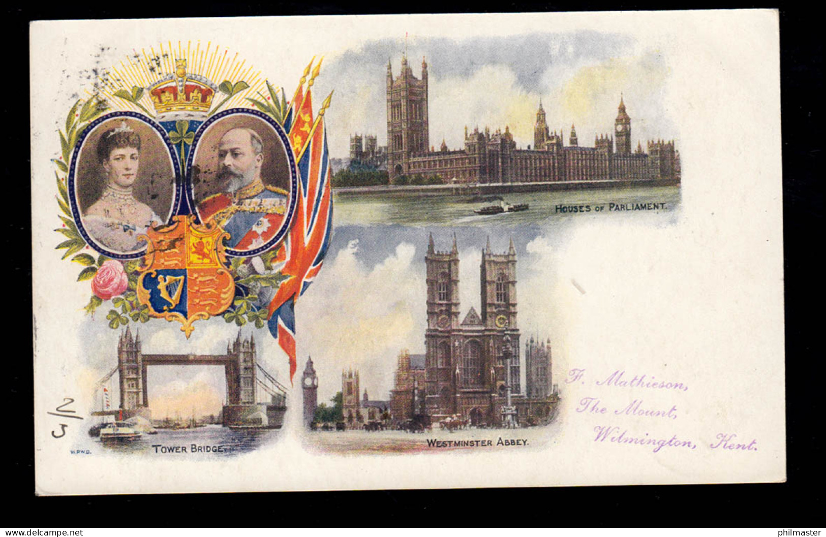 AK Großbritannien London 3 Bilder Mit Königspaar, DUP LONDON S.W.19 - 26.5.1902 - Sonstige & Ohne Zuordnung
