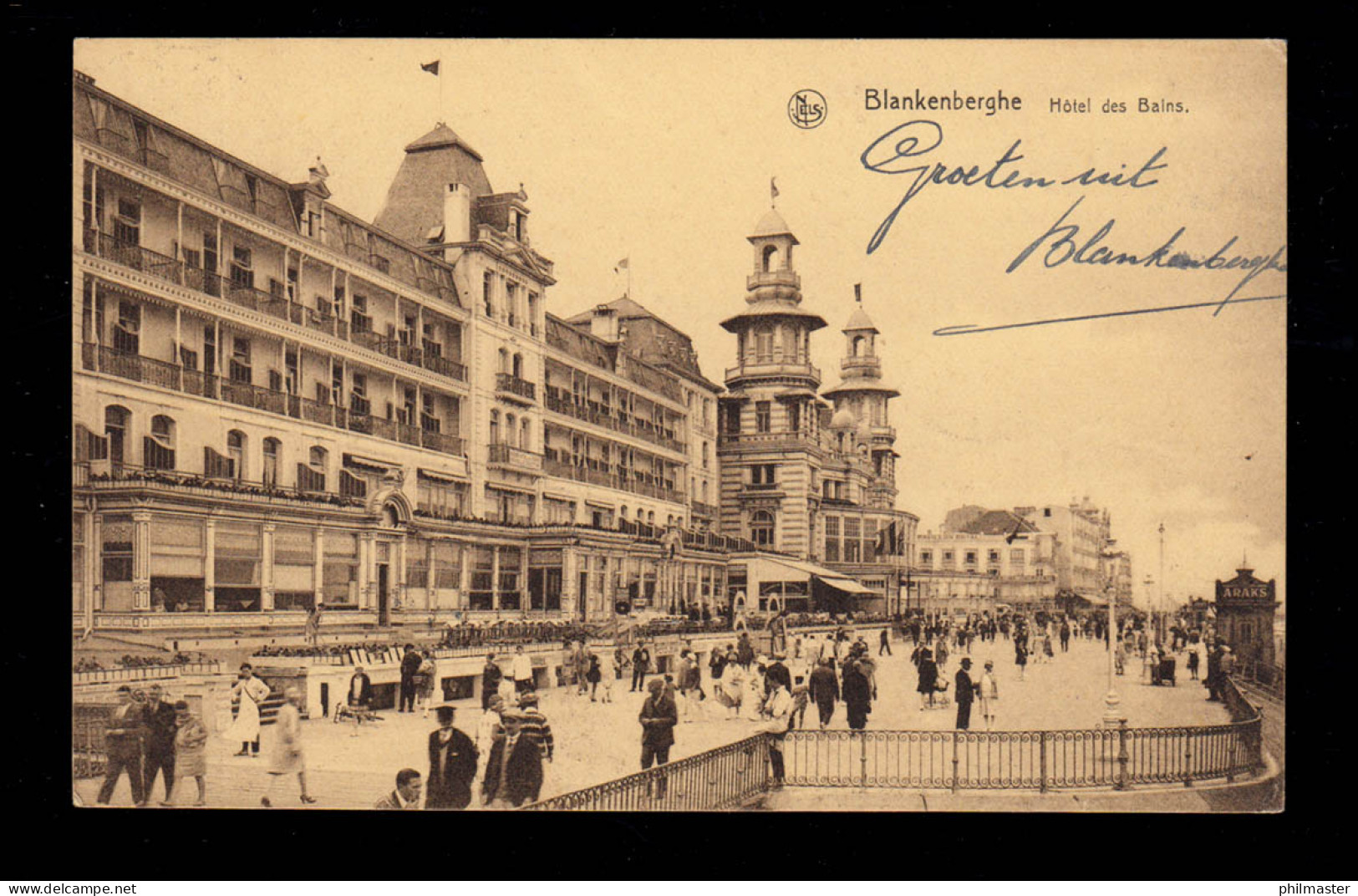 AK Belgien: Blankenberghe - Hotel Des Bains, 1930 - Autres & Non Classés