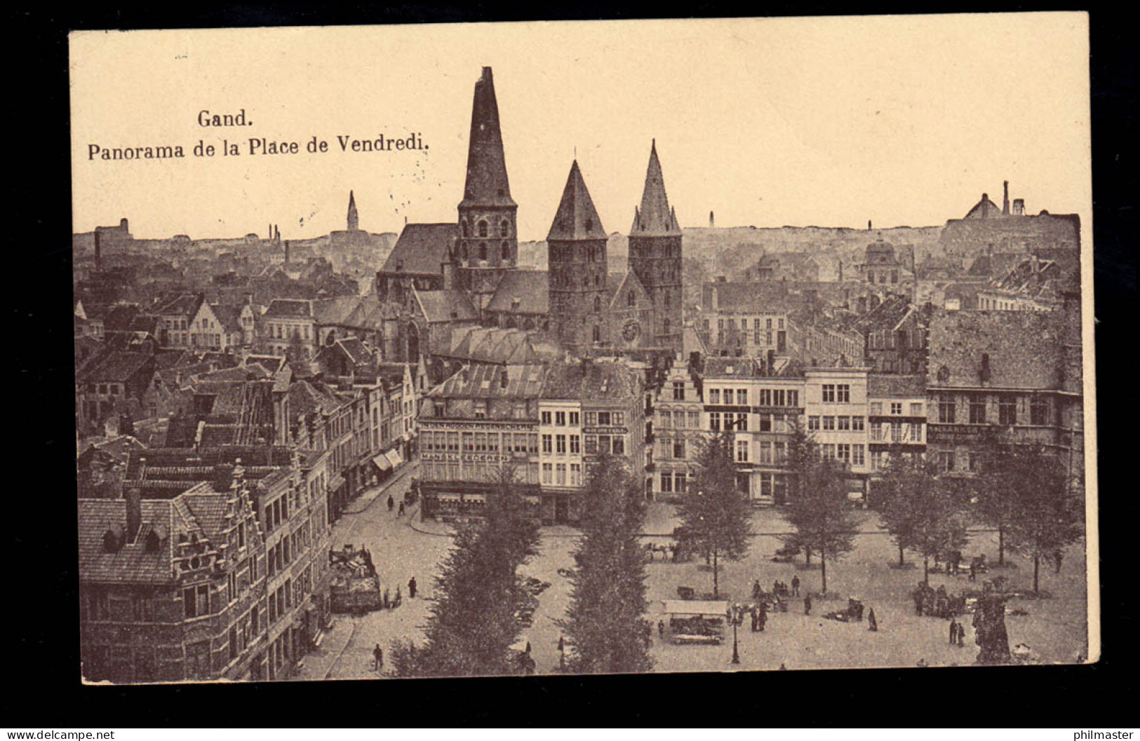 AK Belgien Gand / Gent Panorama Mit Vendredi-Platz, Feldpost 4.9.1915  - Other & Unclassified