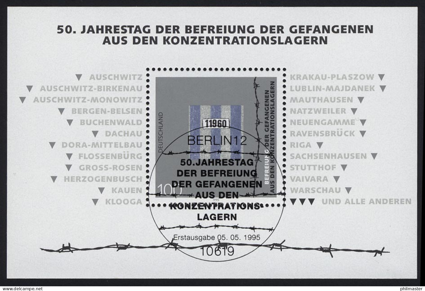 Block 32 Jubiläum 50 Jahre Gefangenenbefreiung, ESSt Berlin 5.5.1995 - Usados