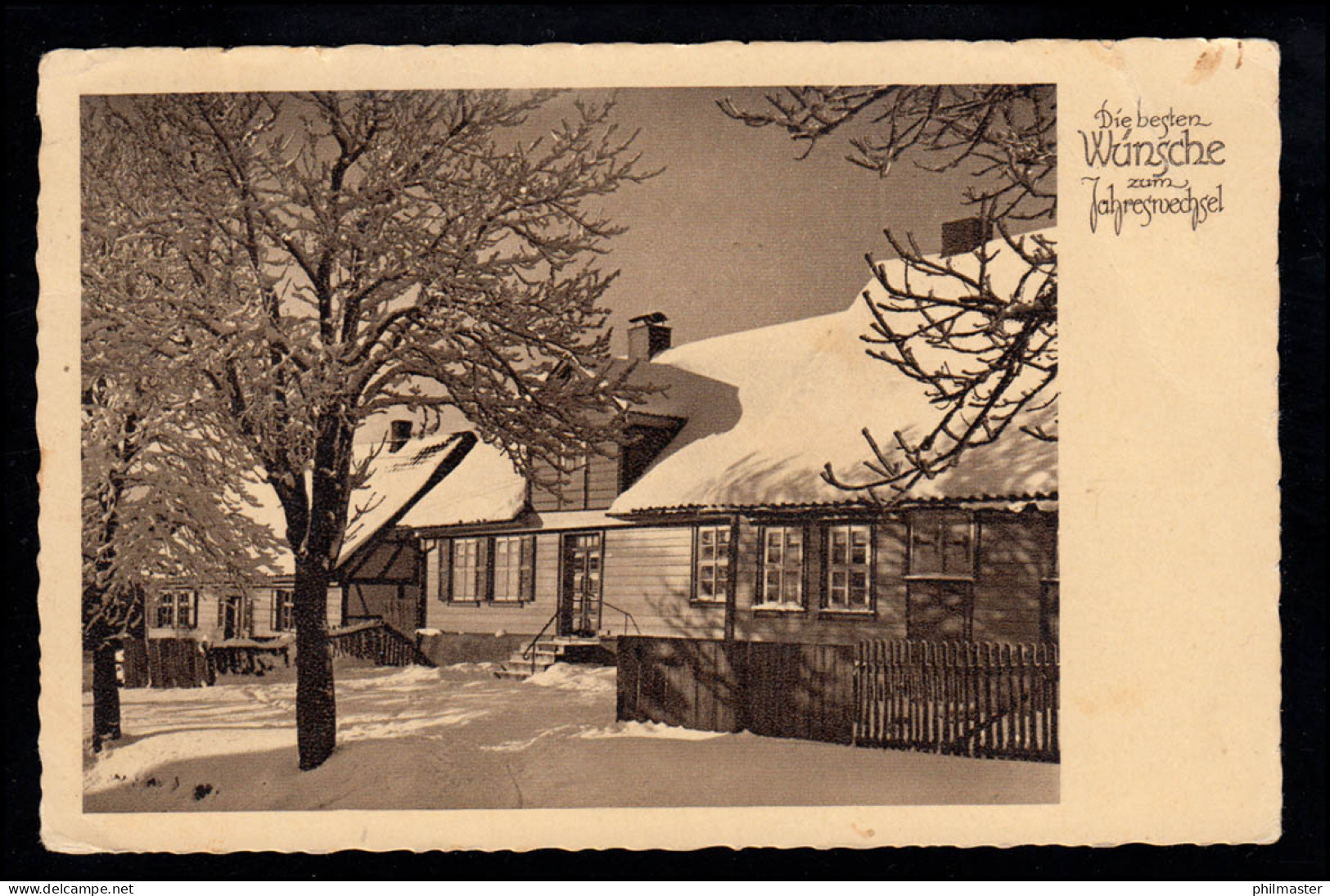 Foto-AK Neujahr: Dorfidylle Im Winter, SCHWAAN (MECKL.) 31.12.1938 - Nieuwjaar