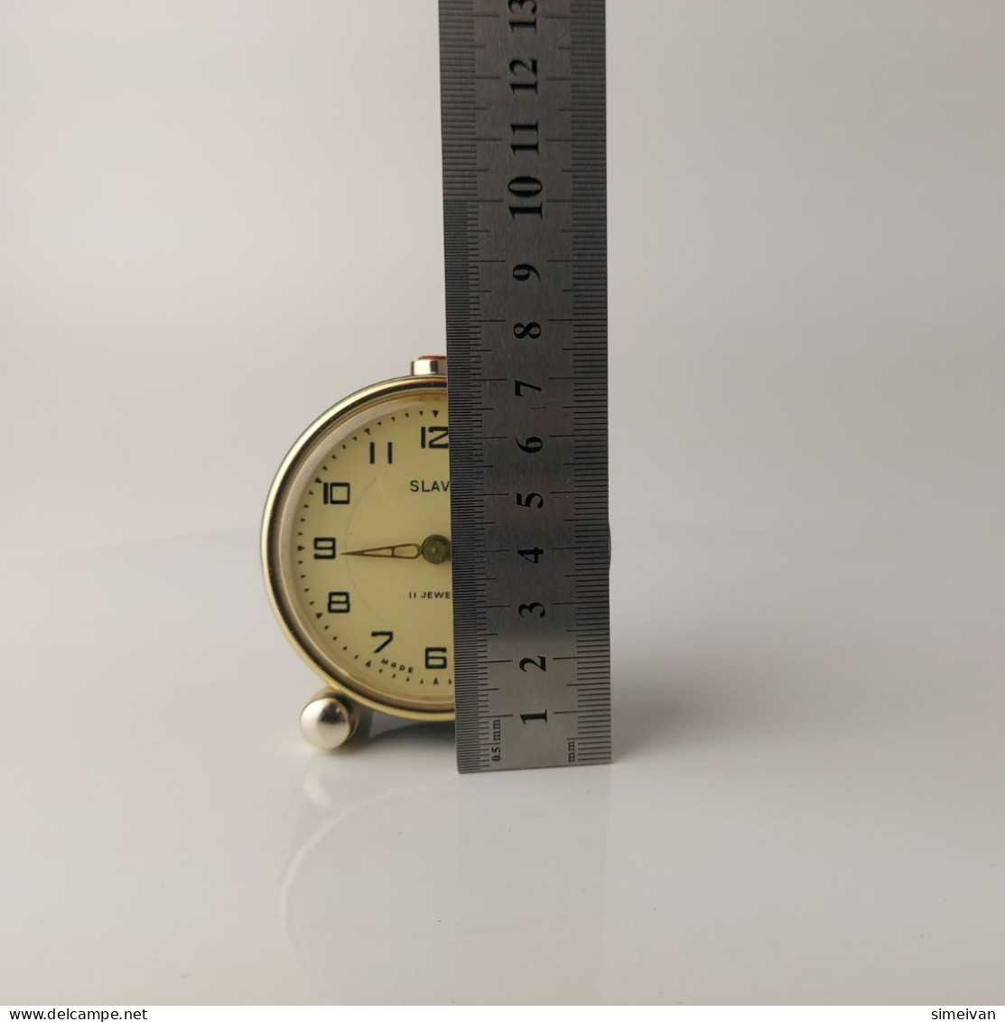 Vintage Mechanical Alarm Clock Slava 11 Jewels Russian Russia Soviet USSR  #5557