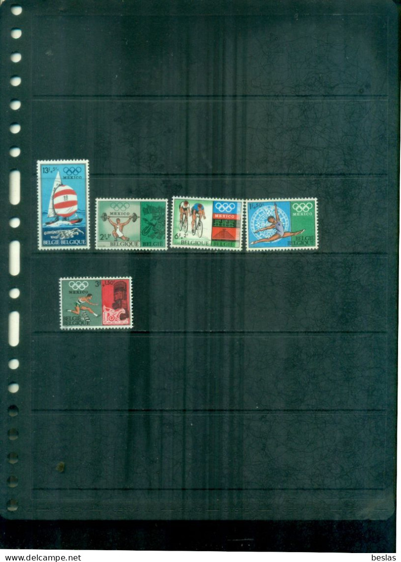 BELGIQUE J.O. MEXICO 5 VAL NEUFS A PARTIR DE 0.60 EUROS - Unused Stamps