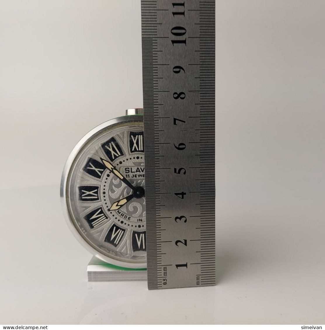 Vintage Mechanical Alarm Clock Slava 11 Jewels Russian Russia Soviet USSR  #5558