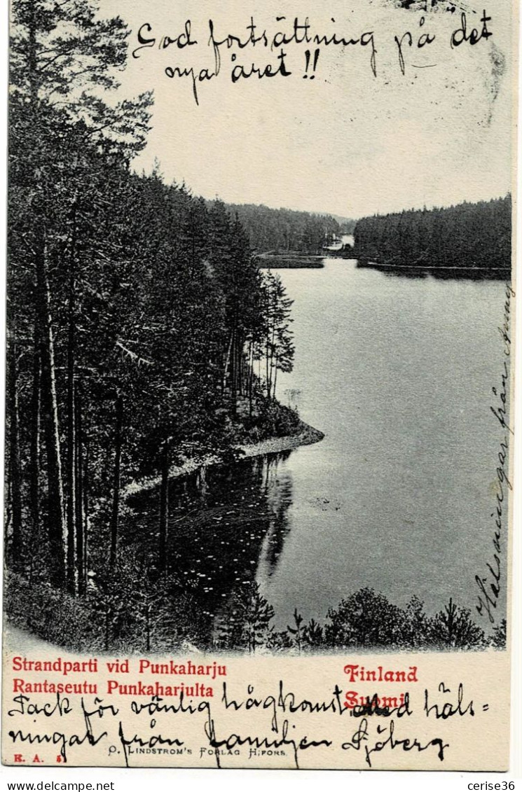 Finland Strandparti Vid Punkaharju Circulée En 1908 - Finland