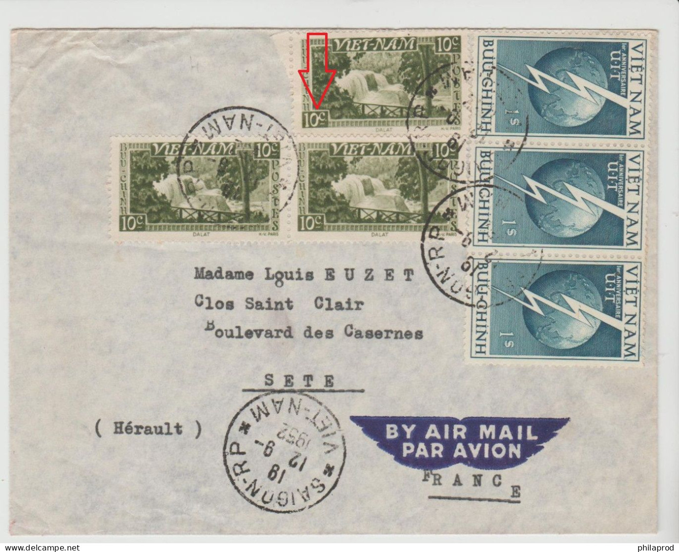 S.VIETNAM  ERROR 1 Joint  On 10c On Cover From  SAIGON  To France   Réf E3 - Vietnam