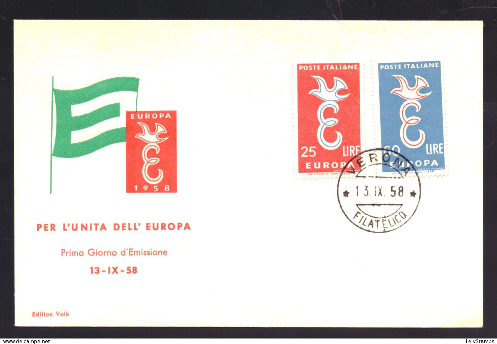 Italie / Italia / Italien / Italy 1016 & 1017 FDC Europa CEPT (1958) - FDC