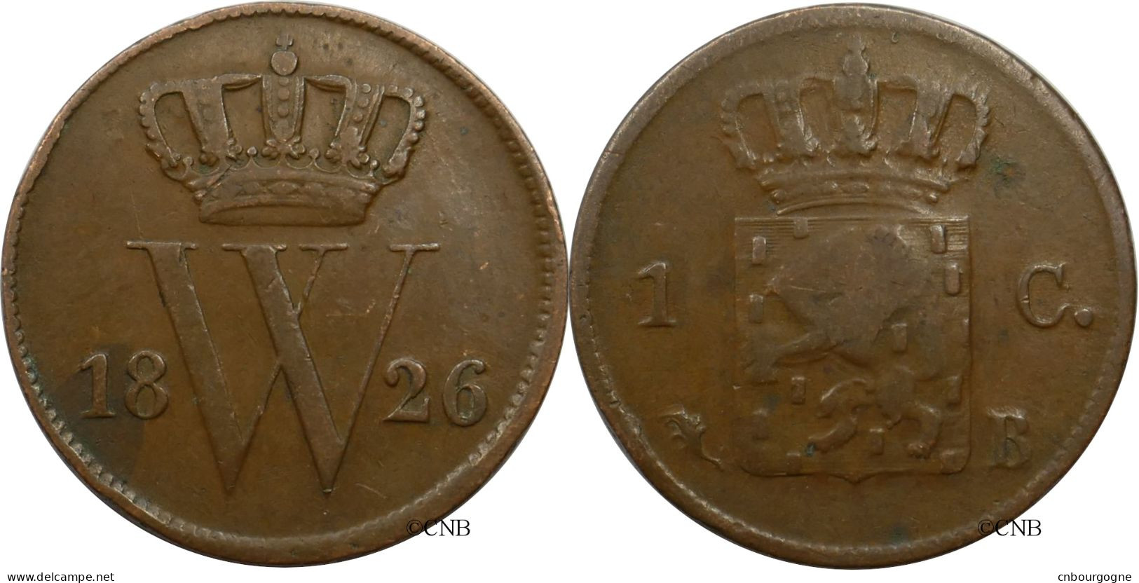Pays-Bas - Royaume-Uni - Guillaume Ier - 1 Cent 1826 B - TB/VF30 - Mon5828 - 1815-1840: Willem I