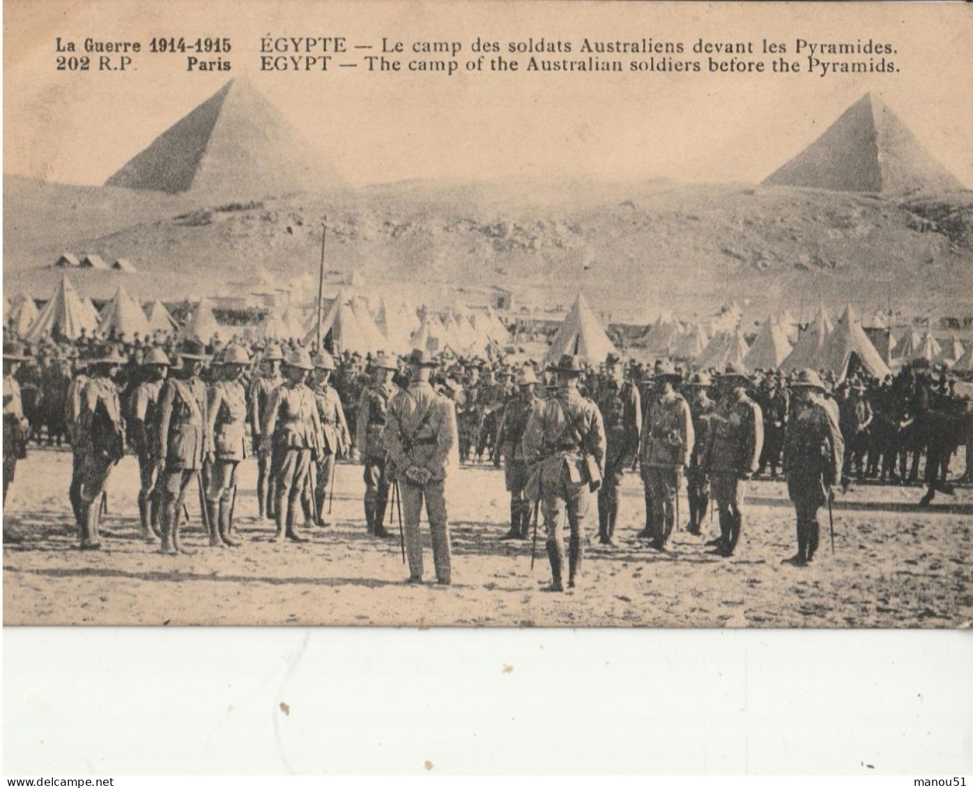 Egypte - Le Camp Des Australiens Devant Les Pyramides - Guerre 1914-1915 - Sonstige & Ohne Zuordnung
