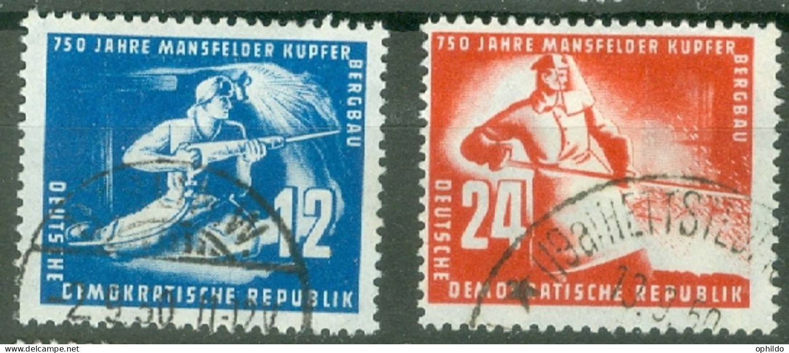 DDR   Yvert  25/26  Ob  TB  Mineur  - Used Stamps