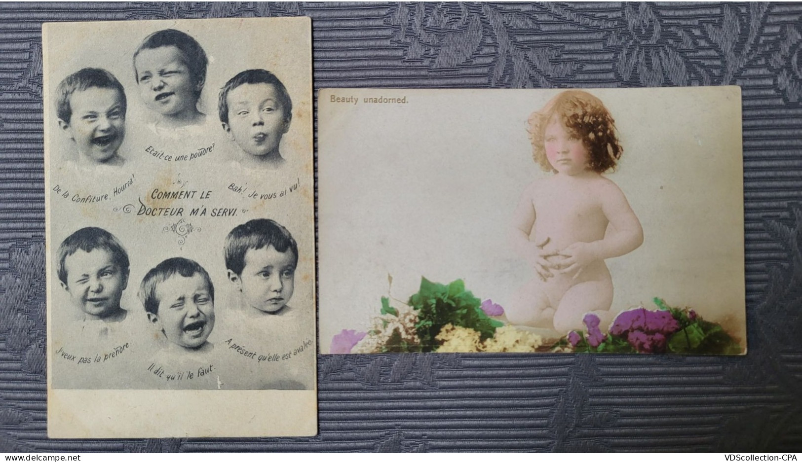 2 CPA  PHOTOS- EXPRESSIONS VISAGE DE BEBE - HUMOUR FANTAISIE ET COMIQUE - Babies