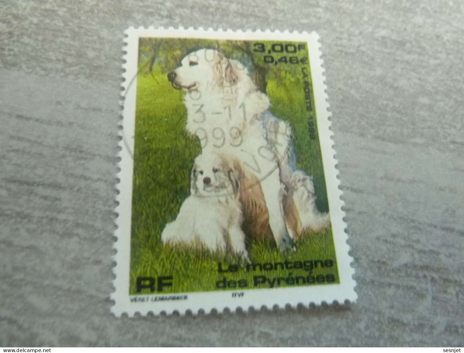 Le Montagne Des Pyrénées - Nature De France - 3f. (0.46€) - Yt 3285 - Multicolore - Oblitéré - Année 1999 - - Perros