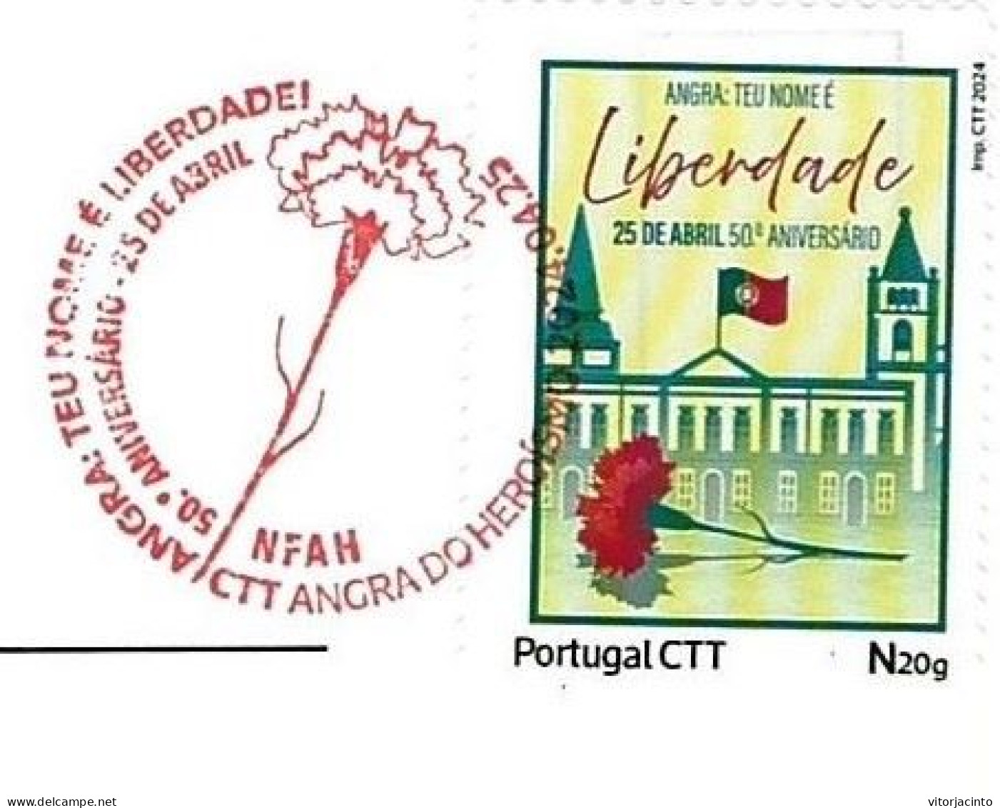 PORTUGAL - Commemorative Postmark, Postcard  And Personalised Stamp - Freedom - 50 Years Of 25 April 1974 - Brieven En Documenten