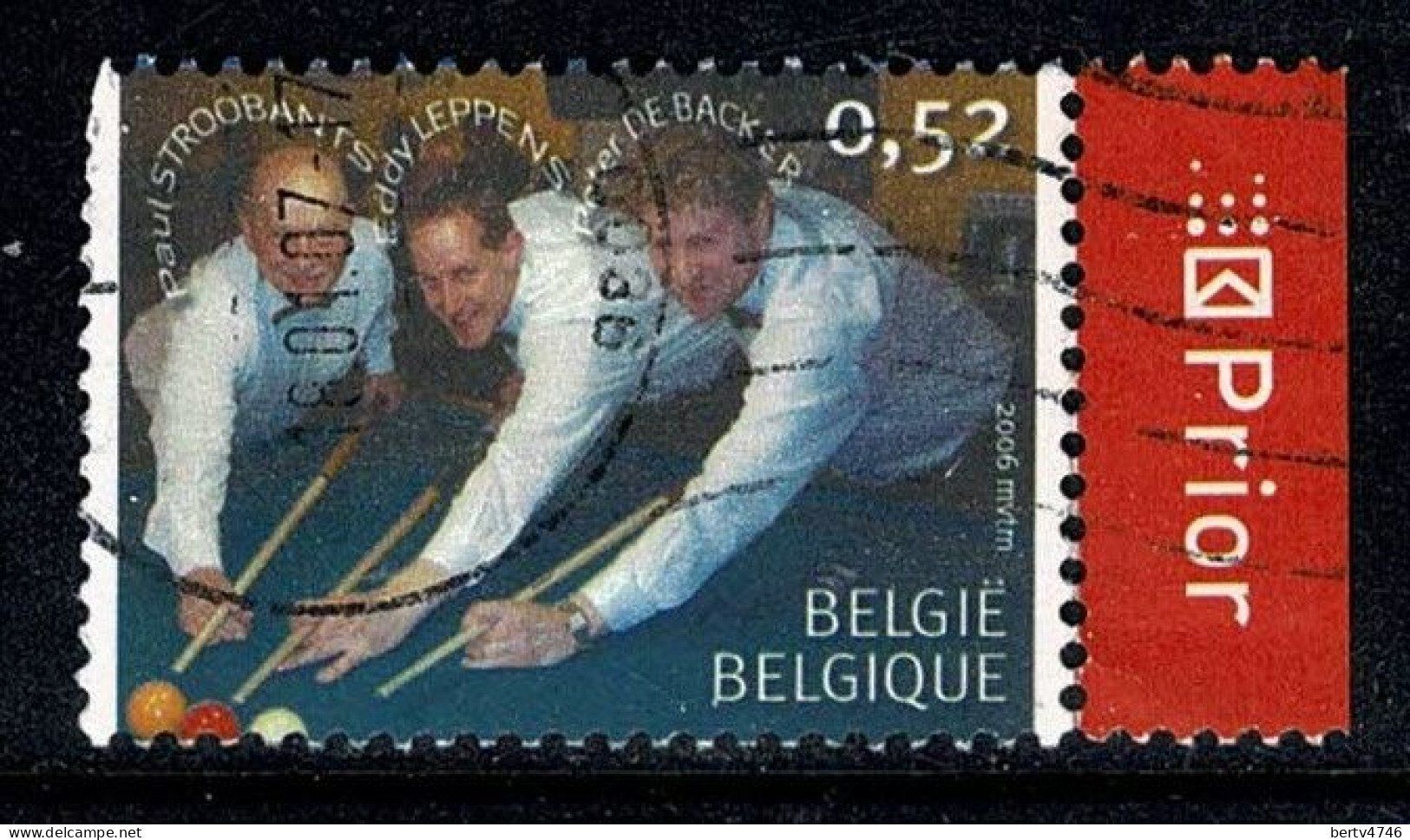 Belg. 2006 - 3513, Yv 3496, Mi 3561 Biljart / Billiard - Leppens, Stroobants, De Bacjker - Gebraucht