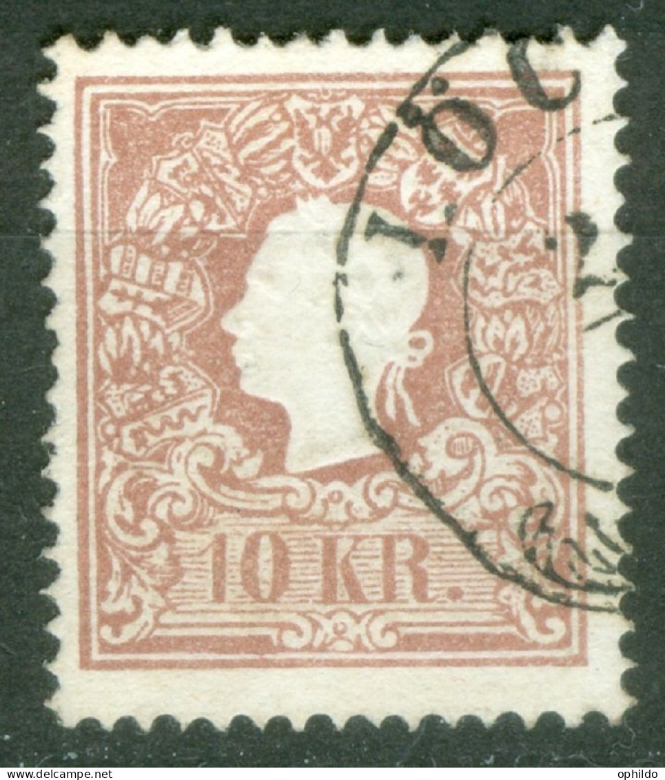 Autriche  Yv 15  Ou  ANK 14 II Ob TB Obli Löcse  - Used Stamps