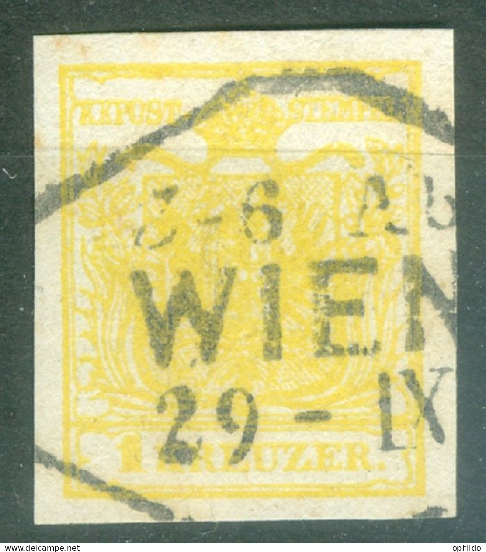 Autriche  Yv 1 B Ou  Mi 1 Y  Ob TB  Obli Wien  - Used Stamps