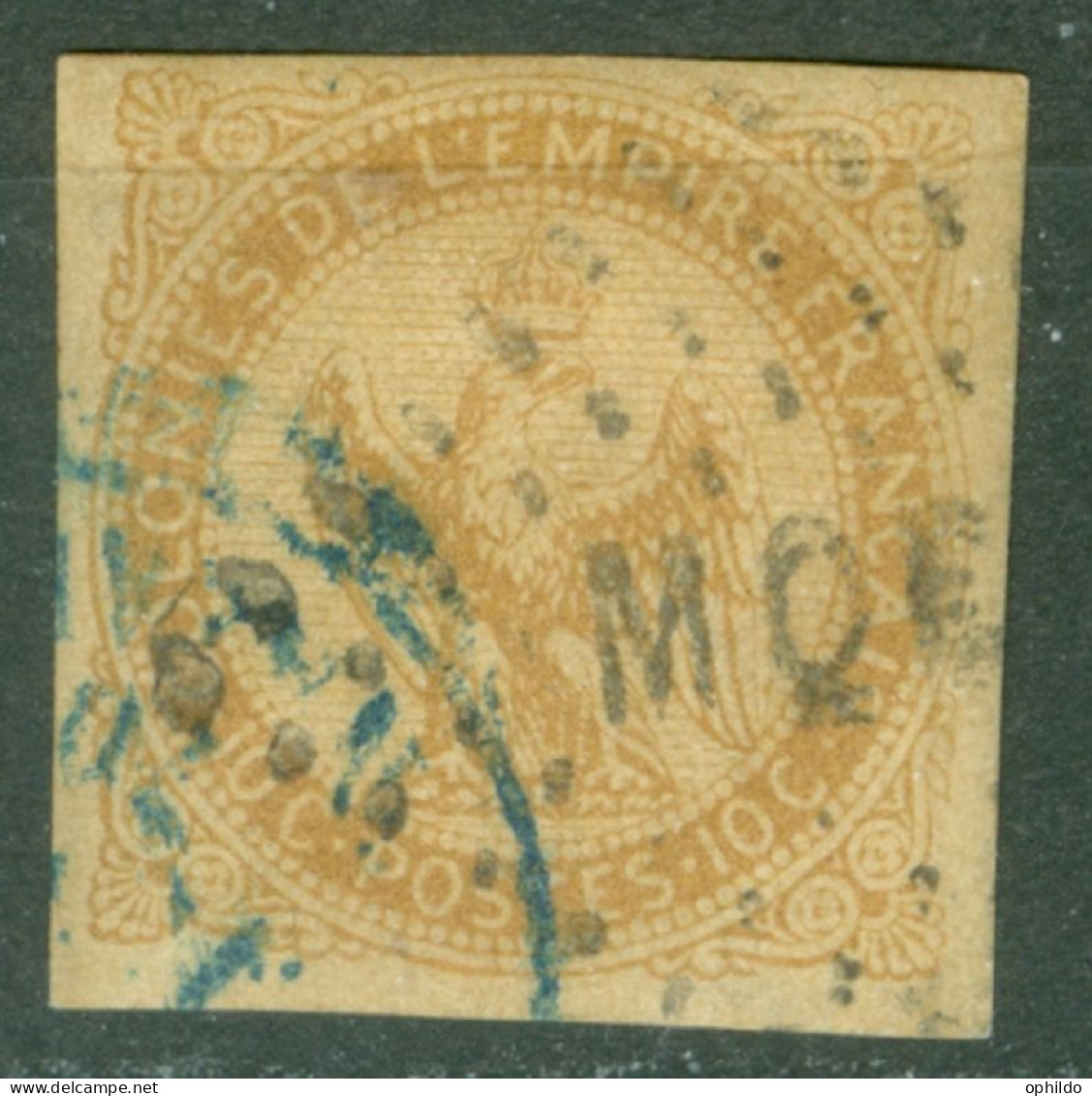 France  Colo Gle  Yv 3 Ob TB  Obli Martinique Et Cad Bleu Partiel  - Aigle Impérial