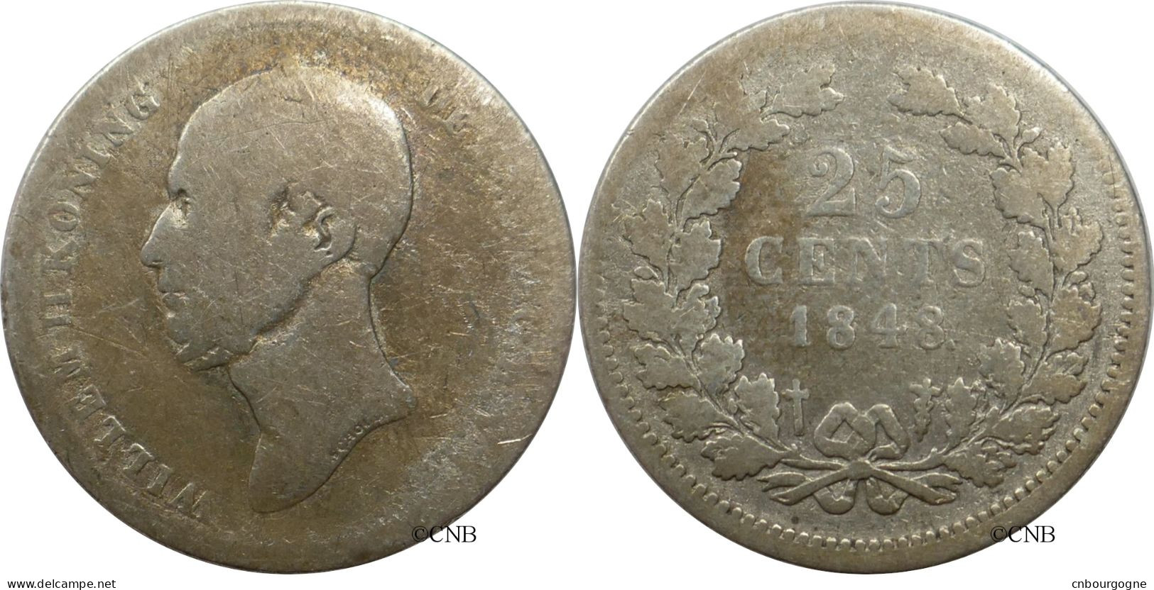 Pays-Bas - Royaume - Guillaume II - 25 Cents 1848. - B/VG10 - Mon5830 - 1840-1849: Willem II.