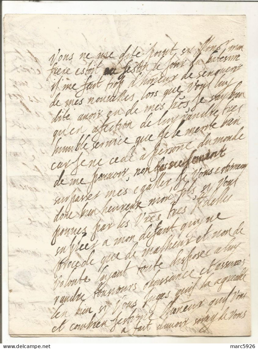 N°2020 ANCIENNE LETTRE DE ELISABETH DE NASSAU A SEDAN AU DUC DE BOUILLON AVEC CACHET DE CIRE DATE 1625 - Historische Dokumente