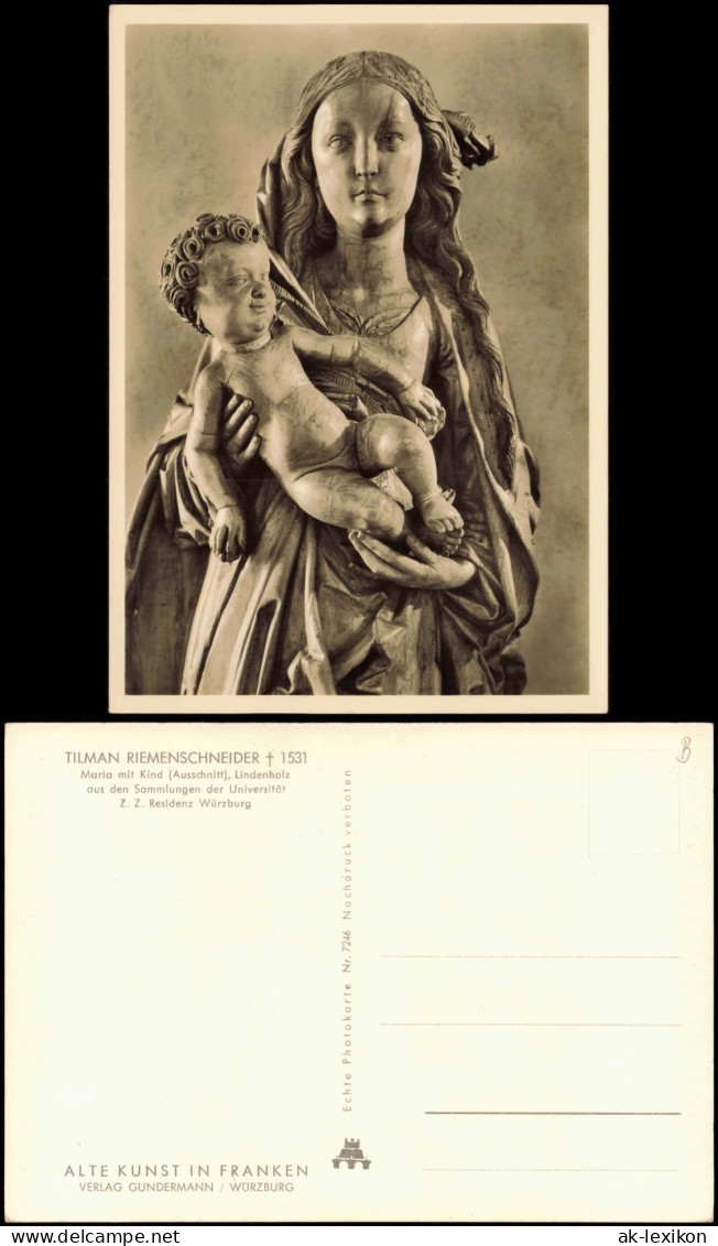 Ansichtskarte  TILMAN RIEMENSCHNEIDER: Maria Mit Kind (Ausschnitt) 1960 - Sonstige & Ohne Zuordnung