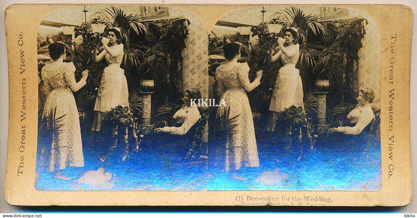 18 Photos Stéréoscopiques 7,6 X 8 Cm Collée Sur Carton Fort 17,7 X 8,8 Cm  La Cérémonie Du Mariage En 1900  R. Y. Young - Stereoscoop