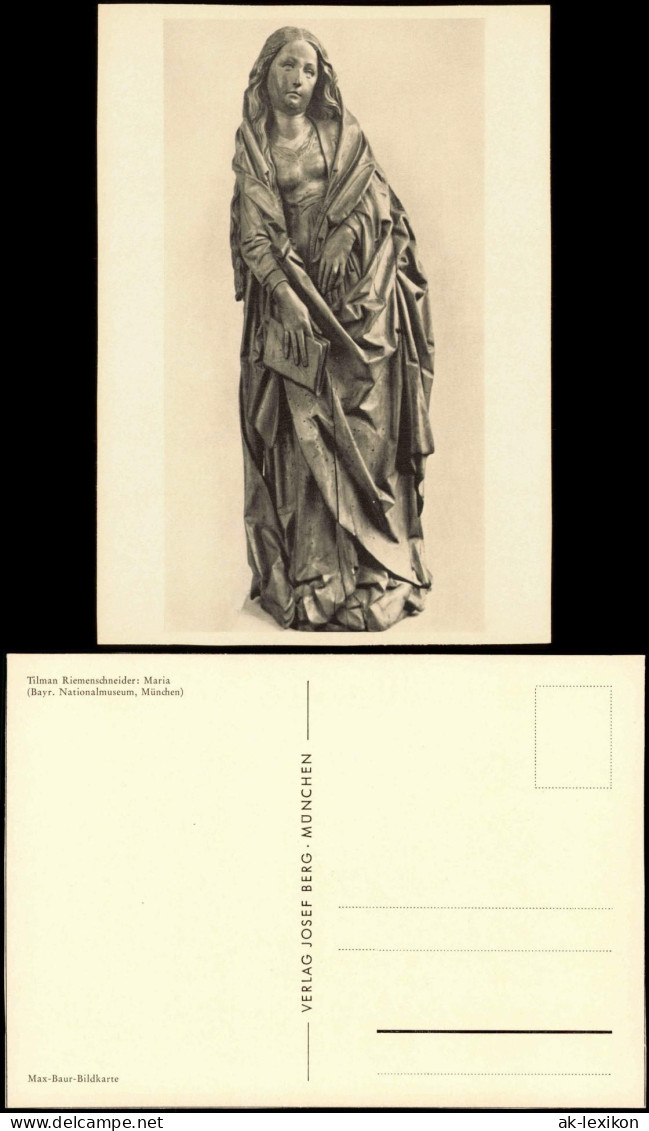 Ansichtskarte  Tilman Riemenschneider: Maria, Max-Baur-Bildkarte 1960 - Autres & Non Classés