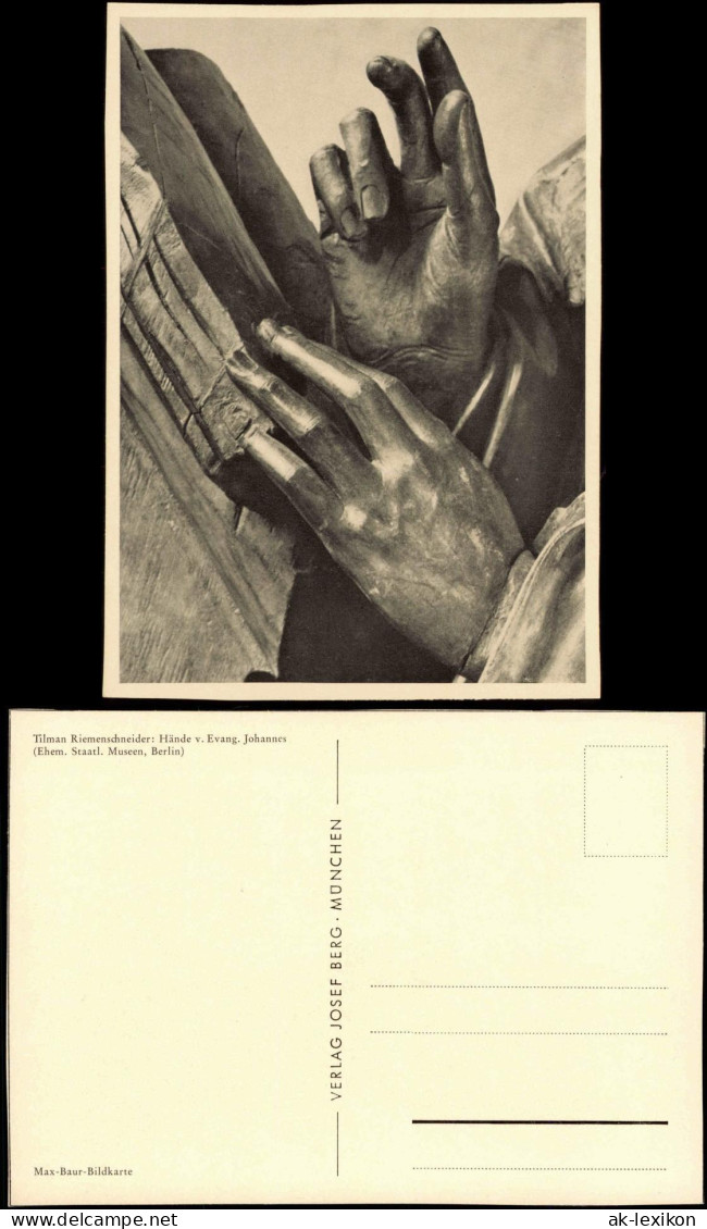 Tilman Riemenschneider: Hände V.. Evang. Johannes Max-Baur-Bildkarte 1960 - Otros & Sin Clasificación